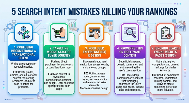 Search intent SEO mistakes that affect rankings in 2026