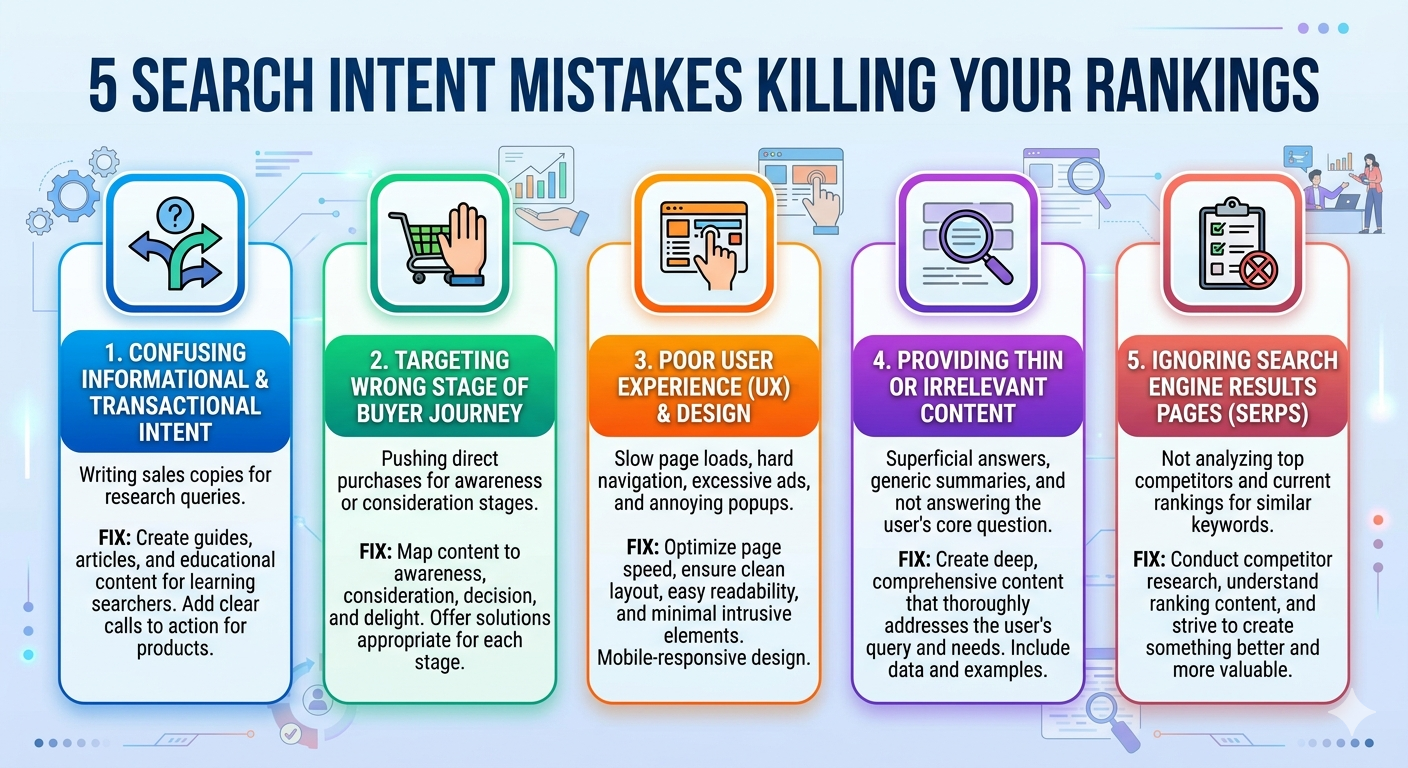 Search intent SEO mistakes that affect rankings in 2026